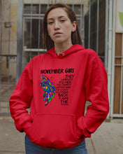 Load image into Gallery viewer, Birthday Gift For November Girl They Whispered To Her You Cannot Withstand The Storm Hoodie