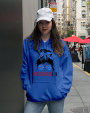 Load image into Gallery viewer, Firefighter Make You Life Safe Lady With Blue Ribbonhead Gift For Women Hoodie