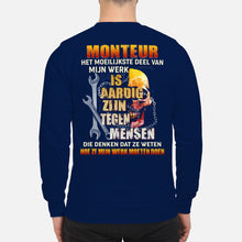 Load image into Gallery viewer, Het Moeilijkste Deel Van Mijn Werk Is Aardig Zijn Tegen Mensen Sweatshirt