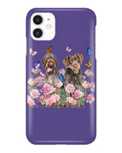 Load image into Gallery viewer, German Wirehaired Pointer With Peonies Gift For Dog Lovers Phone case