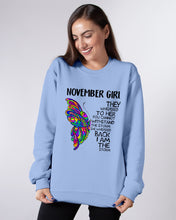 Load image into Gallery viewer, Birthday Gift For November Girl They Whispered To Her You Cannot Withstand The Storm Sweatshirt