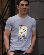 Load image into Gallery viewer, Humming Birds Flower Unique Custom Design Guys V-Neck