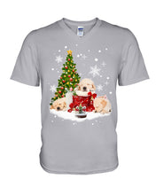 Load image into Gallery viewer, Funny Golden Retrievers Sleep In Red Boots Gift For Dog Lovers Guys V-Neck