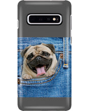 Load image into Gallery viewer, baby Pug In Denim Pocket Gift For Dog Lovers Phone case