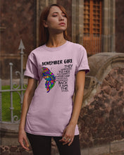 Load image into Gallery viewer, Birthday Gift For November Girl They Whispered To Her You Cannot Withstand The Storm Guys Tee