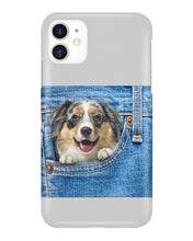 Load image into Gallery viewer, Australian Shepherd In Denim Pocket Gift For Dog Lovers Phone case