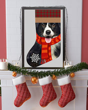 Load image into Gallery viewer, Santa Border Collie In Stock Gift For Dog Lovers Vertical Poster