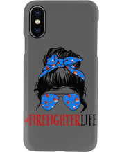Load image into Gallery viewer, Firefighter Make You Life Safe Lady With Blue Ribbonhead Gift For Women Phone case