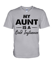 Load image into Gallery viewer, My Aunt Is A Bad Infuence Special Custom Design Guys V-Neck