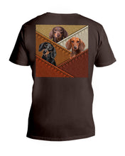 Load image into Gallery viewer, Three Cute Shih Tzu In Bag Gift For Dog Lovers Guys V-Neck