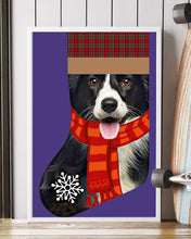 Load image into Gallery viewer, Santa Border Collie In Stock Gift For Dog Lovers Vertical Poster
