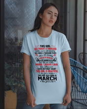 Load image into Gallery viewer, This Girl Has Fought A Thousand This Girl Was Born In March Guys Tee