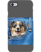 Load image into Gallery viewer, Australian Shepherd In Denim Pocket Gift For Dog Lovers Phone case