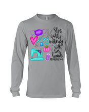 Load image into Gallery viewer, She Works Willingly With Her Hands Proverbs 31 13 Gift For Sewing Lovers Unisex Long Sleeve