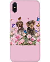Load image into Gallery viewer, German Wirehaired Pointer With Peonies Gift For Dog Lovers Phone case