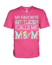 Load image into Gallery viewer, My Favorite Art Teacher Calls Me Mom For Personalized Job Gift Guys V-Neck