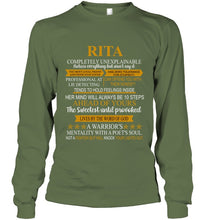 Load image into Gallery viewer, Rita Custom Name Gift A Warrior's Mentality With A Poet's Soul Unisex Long Sleeve