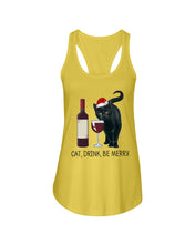 Load image into Gallery viewer, Cat Drink And Be Merry Meaningful Gift For Women Ladies Flowy Tank