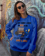 Load image into Gallery viewer, A Man Loves Beer And Dachshund Gift For Dog Lovers Sweatshirt