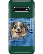 Load image into Gallery viewer, Australian Shepherd In Denim Pocket Gift For Dog Lovers Phone case