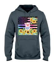 Load image into Gallery viewer, Pig America Flag Sunflower Special Custom Design Hoodie