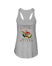 Load image into Gallery viewer, Never Underestimate A 60 Year Old Man Can Play A Guitar Ladies Flowy Tank