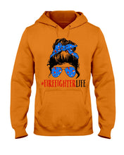 Load image into Gallery viewer, Firefighter Make You Life Safe Lady With Blue Ribbonhead Gift For Women Hoodie