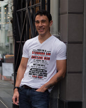 Load image into Gallery viewer, A Stubborn Son Of A Freaking Awesome Mom I Love Her Gift For Mama Guys V-Neck