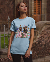Load image into Gallery viewer, German Wirehaired Pointer With Peonies Gift For Dog Lovers Guys Tee