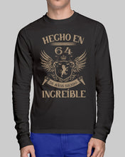 Load image into Gallery viewer, Hecho En 64 56 Anos Siendo Increible Special Custom Design Unisex Long Sleeve
