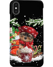 Load image into Gallery viewer, Yorkshire Terrier Loves Drinking Hot Latte Gift For Dog Lovers Phone case