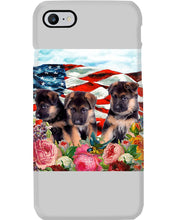 Load image into Gallery viewer, American Flag Sky Flower German Shepherd Gift For Dog Lovers Phone case