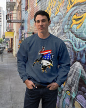 Load image into Gallery viewer, Eagle Giant Scratch USA Flag Gift For Women Sweatshirt