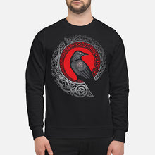 Load image into Gallery viewer, Raven Viking Culture Celtic Design Gray And Red Sweatshirt