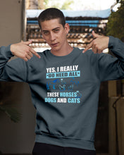 Load image into Gallery viewer, I Do Need All These Horses Dogs And Cats Sweatshirt