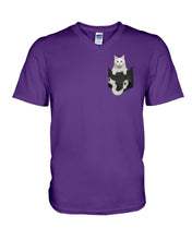 Load image into Gallery viewer, Cat In Your Front Pocket Great Gift For Cat Lovers Guys V-Neck