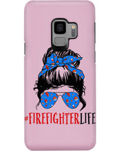 Load image into Gallery viewer, Firefighter Make You Life Safe Lady With Blue Ribbonhead Gift For Women Phone case