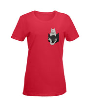 Load image into Gallery viewer, Cat In Your Front Pocket Great Gift For Cat Lovers Ladies Tee
