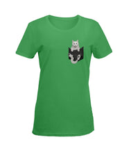 Load image into Gallery viewer, Cat In Your Front Pocket Great Gift For Cat Lovers Ladies Tee
