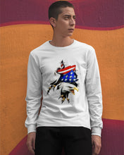 Load image into Gallery viewer, Eagle Giant Scratch USA Flag Gift For Women Unisex Long Sleeve