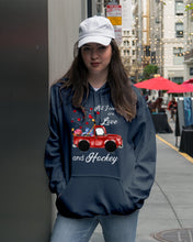Load image into Gallery viewer, All I Need Are Love And Hockey Gift For Hockey Players Hoodie