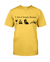 Load image into Gallery viewer, Simple Woman Loves Wine Camping Shoes And Climbing Guys Tee
