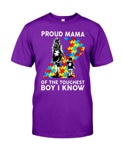 Load image into Gallery viewer, Proud Mama Of The Touchest Boy I Know Autism's Day Gift Guys Tee