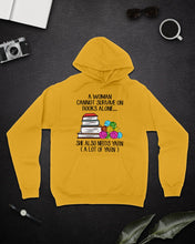 Load image into Gallery viewer, A Woman Cannot Survive On Book Alone She Also Needs Yarn Trending Hoodie