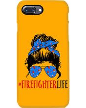 Load image into Gallery viewer, Firefighter Make You Life Safe Lady With Blue Ribbonhead Gift For Women Phone case