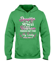 Load image into Gallery viewer, Daughter Of A Veteran Freedom Isn't Free Gift For Daughter Hoodie