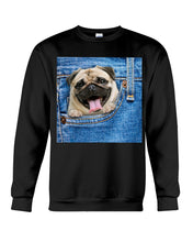Load image into Gallery viewer, baby Pug In Denim Pocket Gift For Dog Lovers Sweatshirt