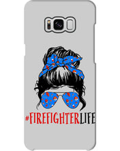 Load image into Gallery viewer, Firefighter Make You Life Safe Lady With Blue Ribbonhead Gift For Women Phone case