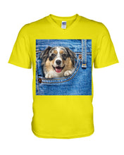 Load image into Gallery viewer, Australian Shepherd In Denim Pocket Gift For Dog Lovers Guys V-Neck