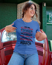 Load image into Gallery viewer, This Girl Has Fought A Thousand This Girl Was Born In March Ladies Tee